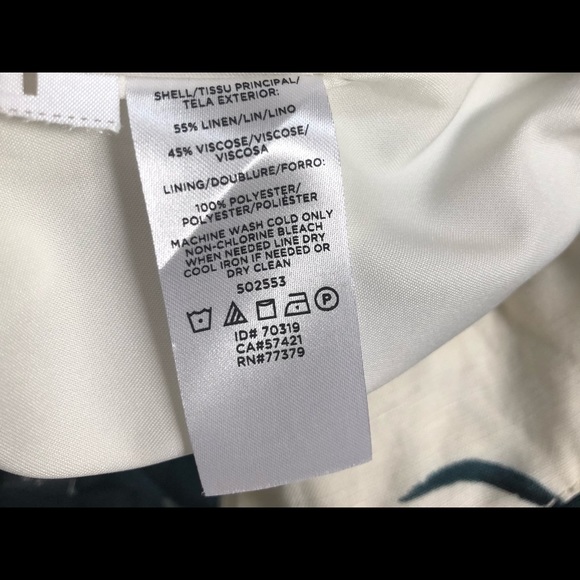 Ann Taylor linen blend paper bag waist pencil skirt size 4 EUC ivory dark green - Picture 10 of 11